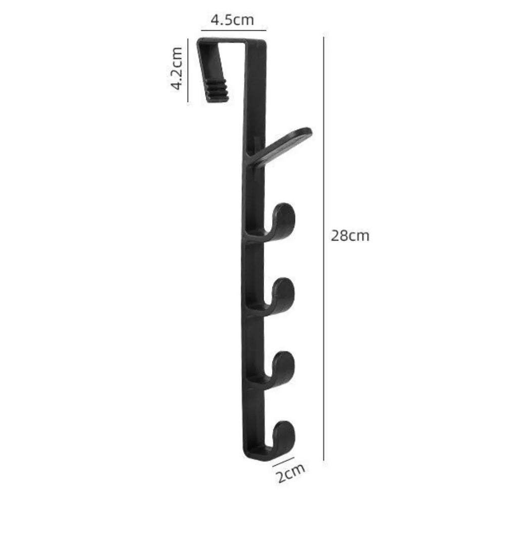 Behind Door Hook Hanger Over Door Storage Rack Coat Holder Black