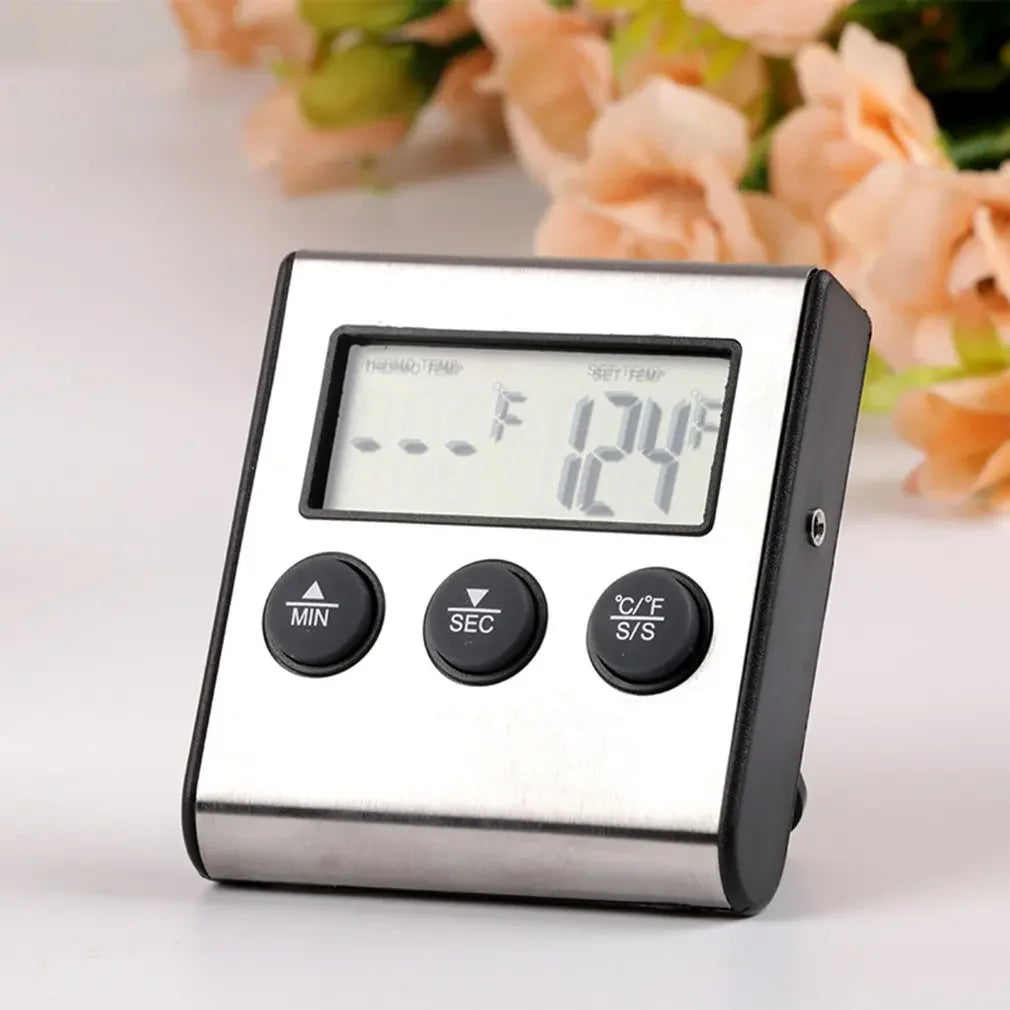 Digital Kitchen Thermometer with Stainless Steel Probe for BBQ Grill Oven Meat Cooking