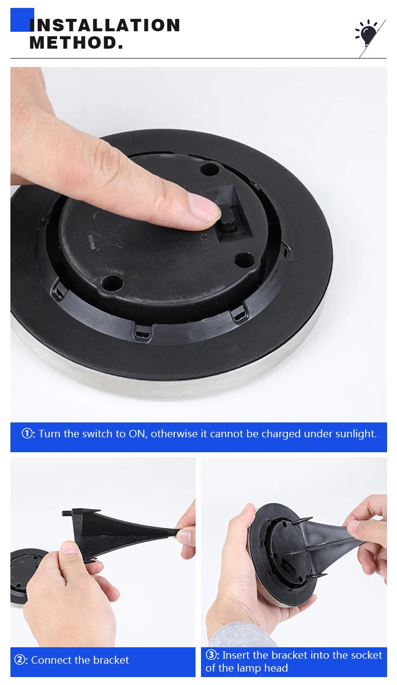 1 Piece 20 LED Solar Disc Light Warm Light IP65 Garden Underground Path Light