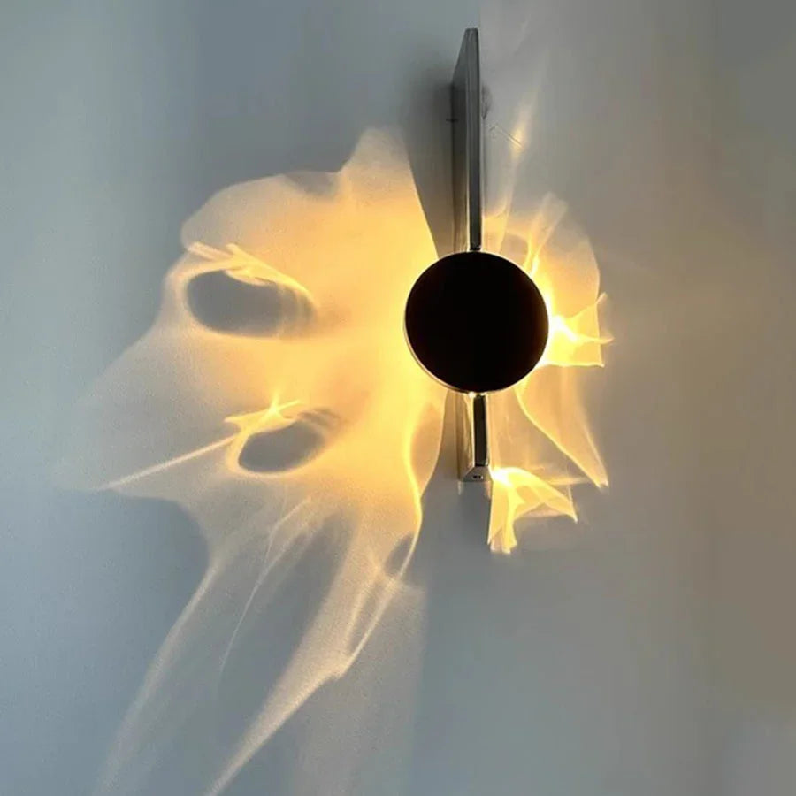 33CM One Round LED Wall Light Warm White Modern Creative Shadow Wall Sconce for Bedroom Hallway and Living Room