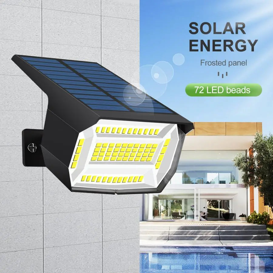 72LED Warm Light Solar Powered Garden Pathway Light Waterproof Outdoor Landscape Lamp