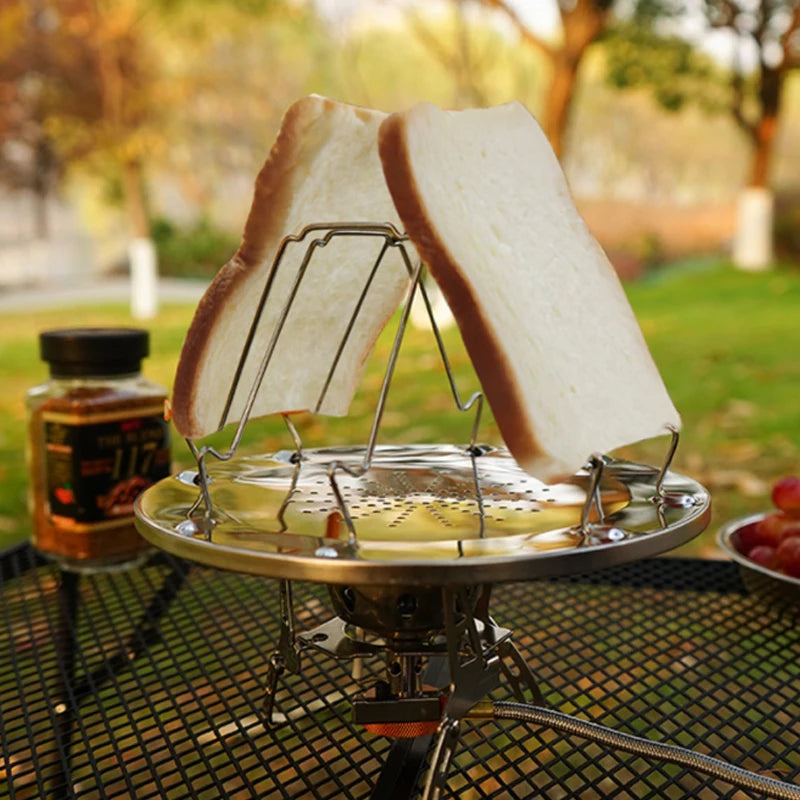 Foldable Camping Toast Rack Stainless Steel Portable Outdoor Toaster Grill