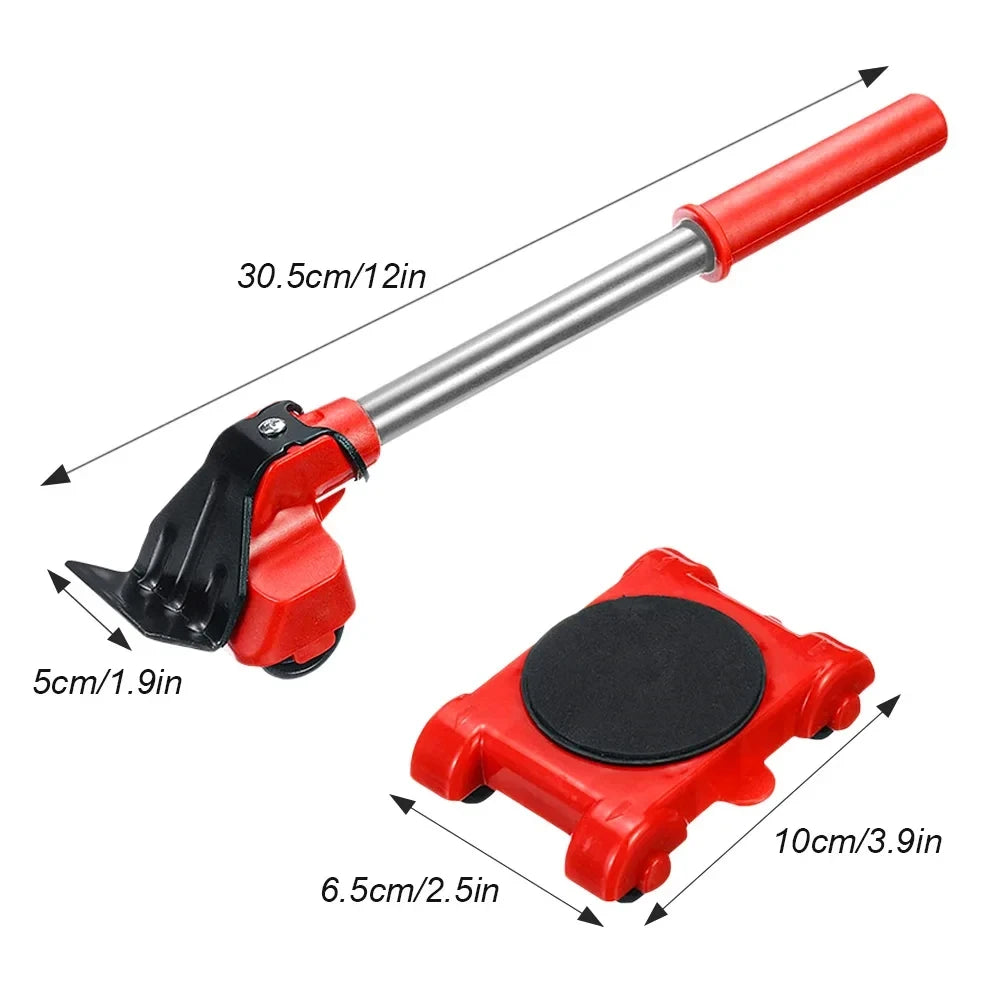Heavy Duty Furniture Mover Set with Lifter Tool and Roller Pads for Moving Heavy Appliances