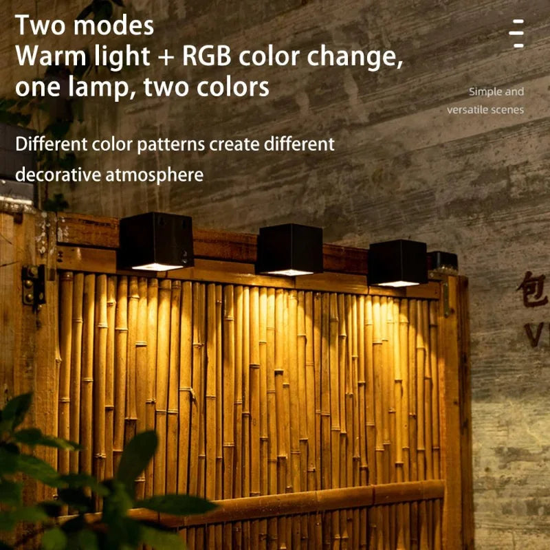 1 Piece Solar Powered LED Wall Light IP65 Waterproof Outdoor Garden Fence Lamp
