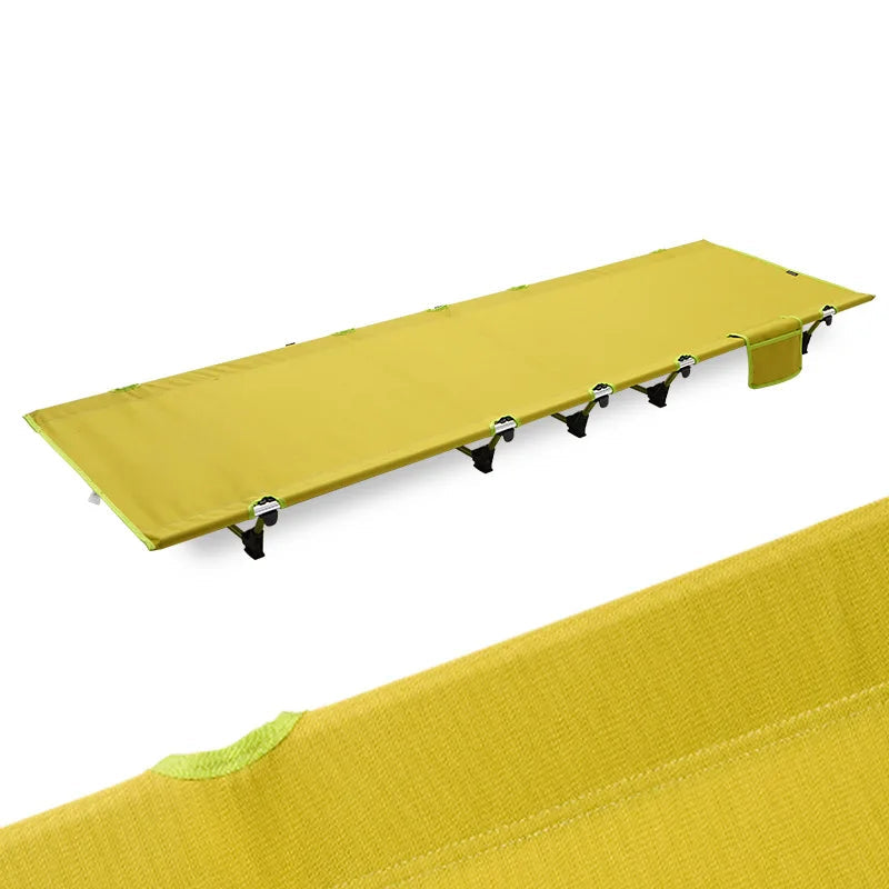 Portable Yellow Folding Camping Cot Bed Heavy Duty Outdoor Camping Hiking Travel Fishing Guest Use