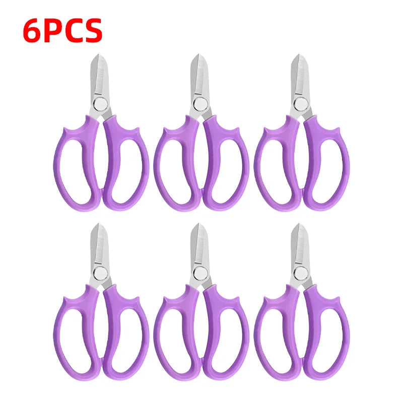 6 Piece Purple Bonsai Scissors Pruning Shears Stainless Steel Floral Cutting Tool Set