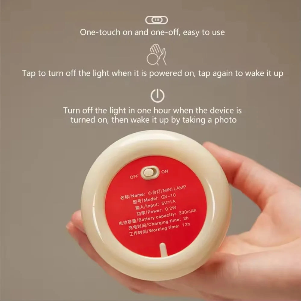Rechargeable Sunset Night Light Warm White Table Lamp with Touch Control for Bedroom and Desk