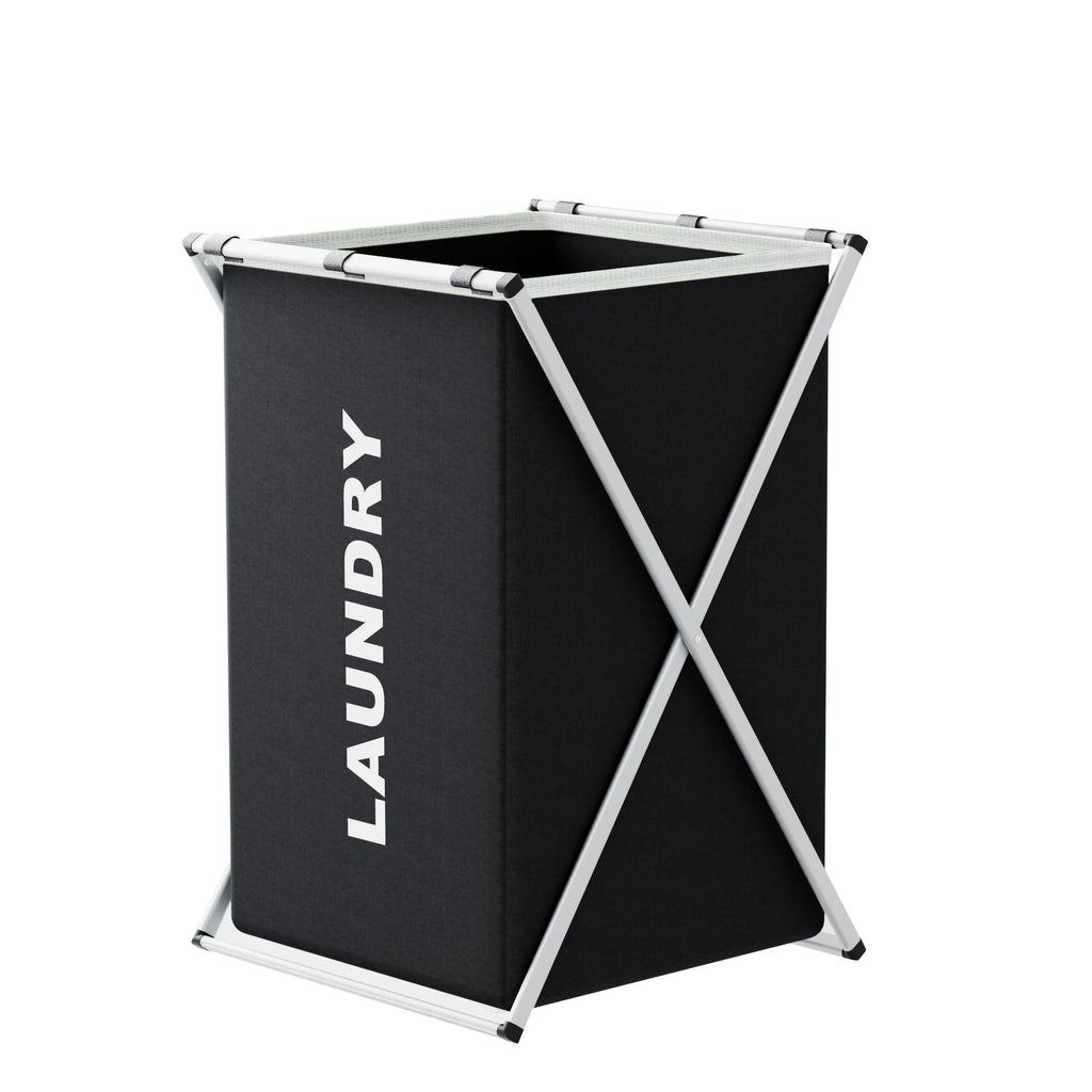 Single Grid Foldable X-Frame Laundry Hamper Portable Clothes Storage Basket