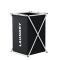 Single Grid Foldable X-Frame Laundry Hamper Portable Clothes Storage Basket