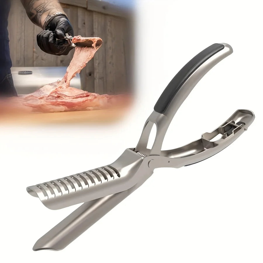 Stainless Steel Rib Membrane Removal Tool with Ergonomic Handle BBQ Prep Tool