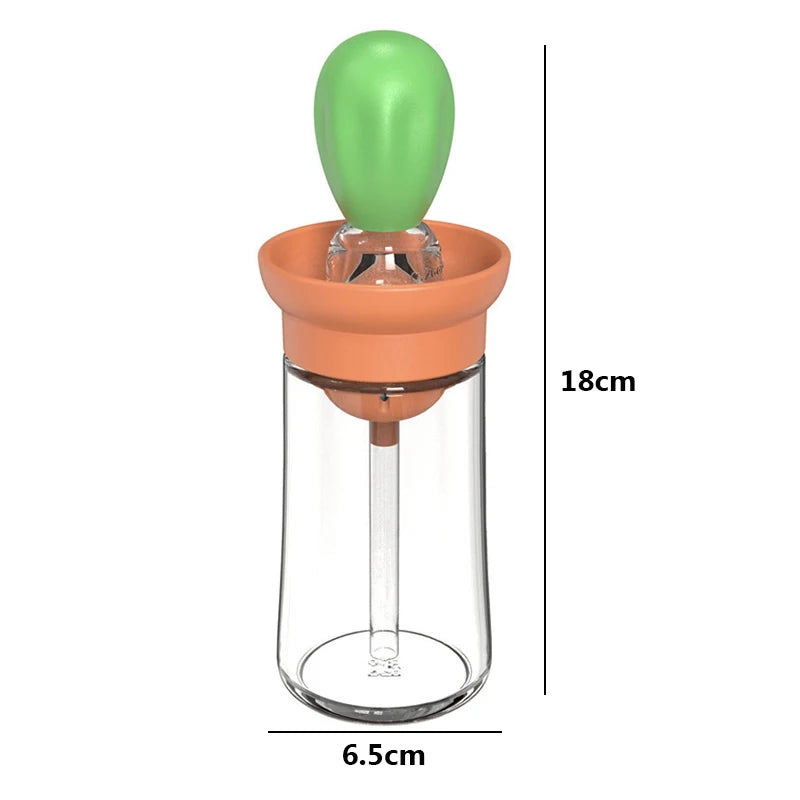 Oil Bottle with Silicone Brush Red Green BBQ Cooking Oil Dispenser