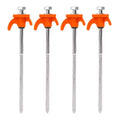 4 Piece Orange Tent Stakes Heavy Duty Carbon Steel Spiral Ground Anchors for Camping Canopies and Tarps