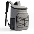 Large Capacity Gray Insulated Backpack Lunch Bag with Multiple Compartments for Camping Picnics and Travel