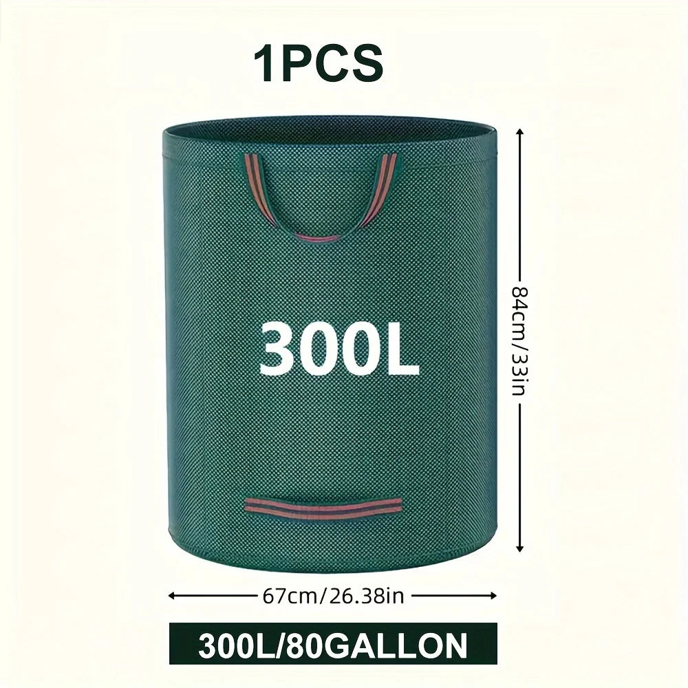 300L Garden Waste Bag Heavy Duty Reusable Yard Leaf Debris Collection Bag