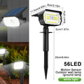 56LED White Light Solar Powered Motion Sensor Garden Light Waterproof Outdoor Pathway Lamp