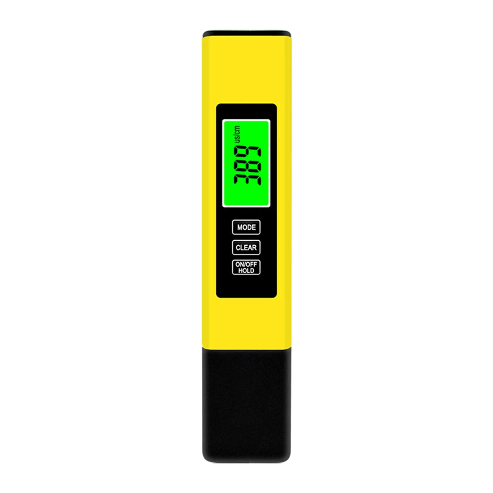 4 in 1 Digital Water Tester Yellow TDS EC Temperature Meter with LCD