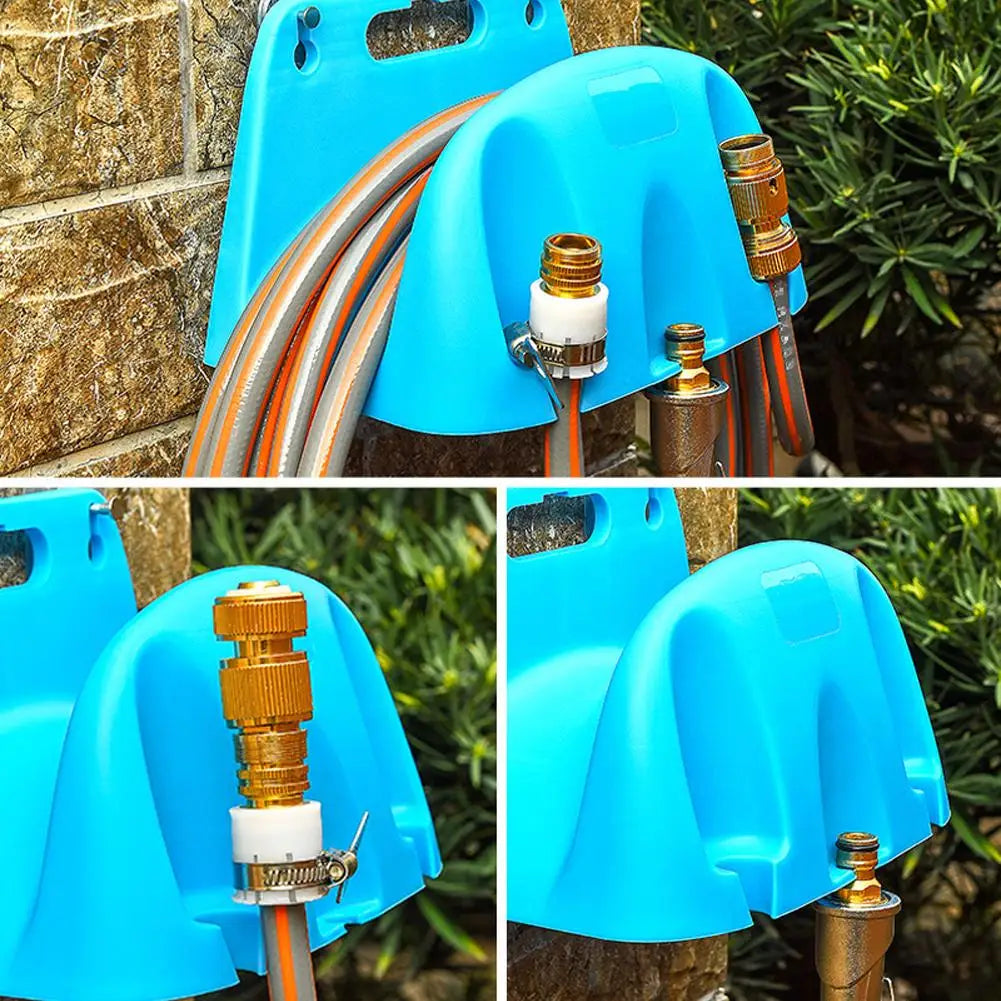 Garden Hose Holder Blue Wall Mounted Hose Storage Rack for Irrigation Hose Pipe and Watering Accessories