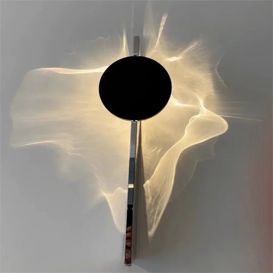 33CM One Round LED Wall Light Warm White Modern Creative Shadow Wall Sconce for Bedroom Hallway and Living Room