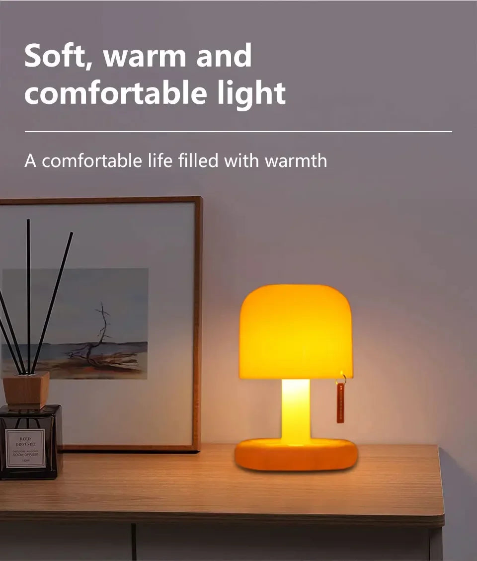 Rechargeable Sunset Night Light Warm White Table Lamp with Touch Control for Bedroom and Desk