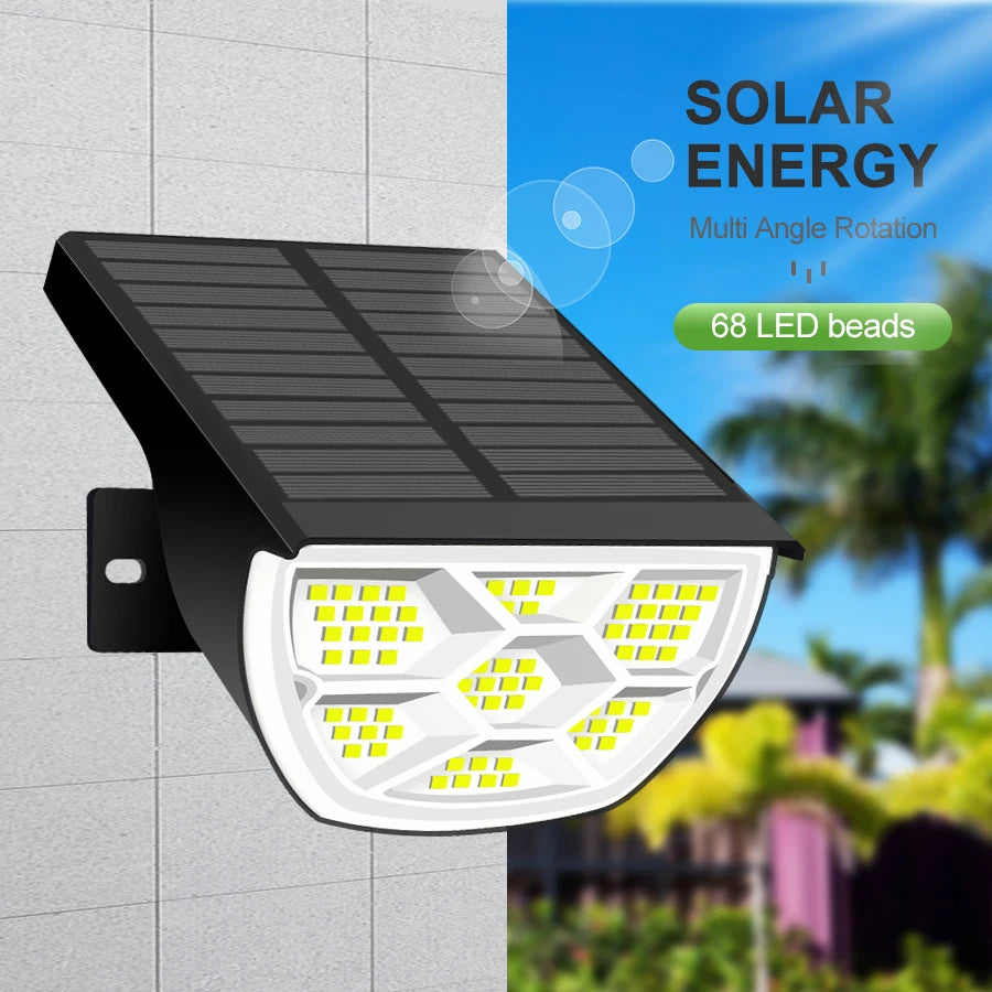 68LED White Light Solar Powered Garden Pathway Light Waterproof Outdoor Landscape Lamp