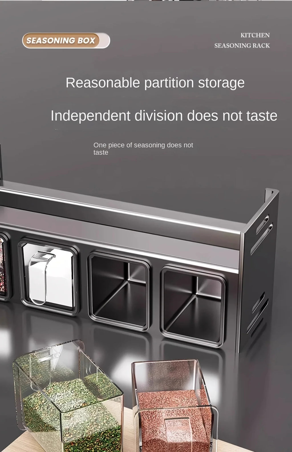 Multi Layer Kitchen Spice Rack Organizer with Seasoning Containers and Storage Shelf 26.3cm