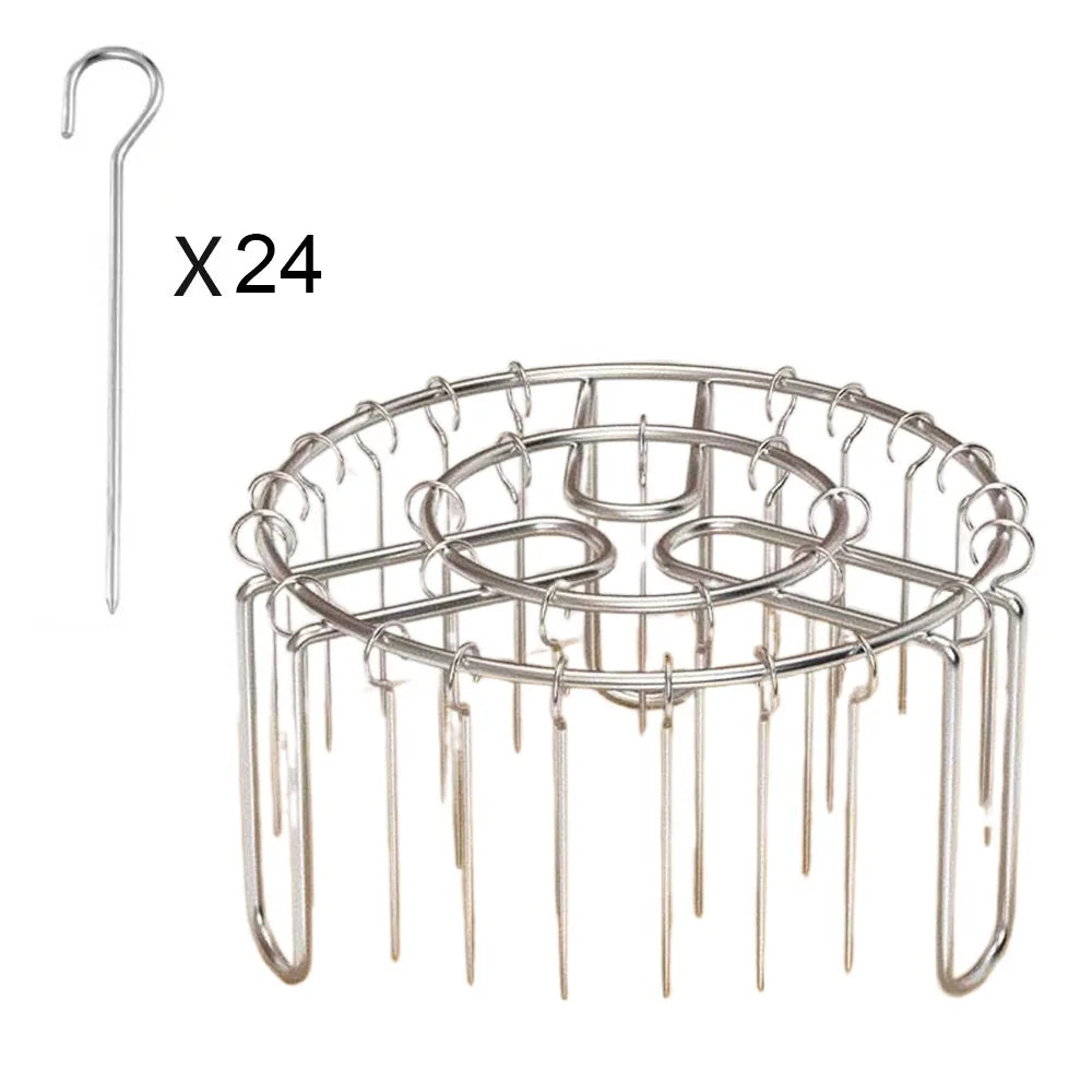Stainless Steel Vertical Grill Rack 24 Skewer Holder for BBQ and Air Fryer
