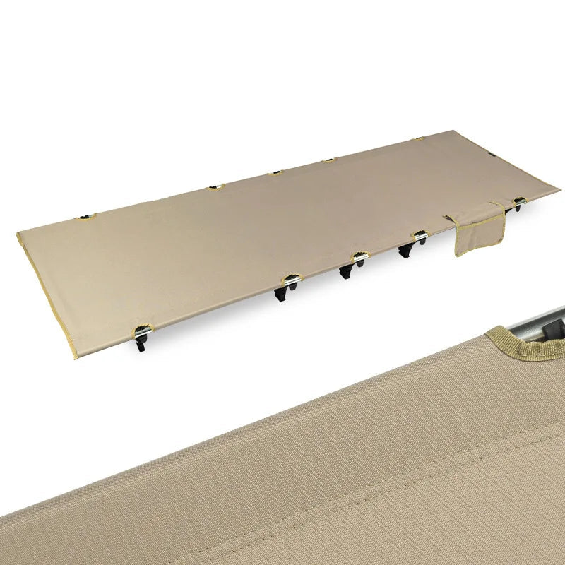 Portable Khaki Folding Camping Cot Bed Heavy Duty Outdoor Camping Hiking Travel Fishing Guest Use