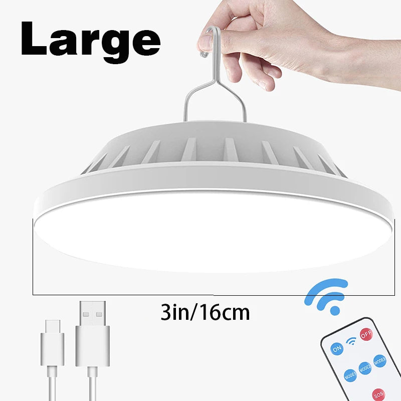 Portable Solar 120LED Camping Light Large USB Rechargeable Hanging Lamp with Remote Control