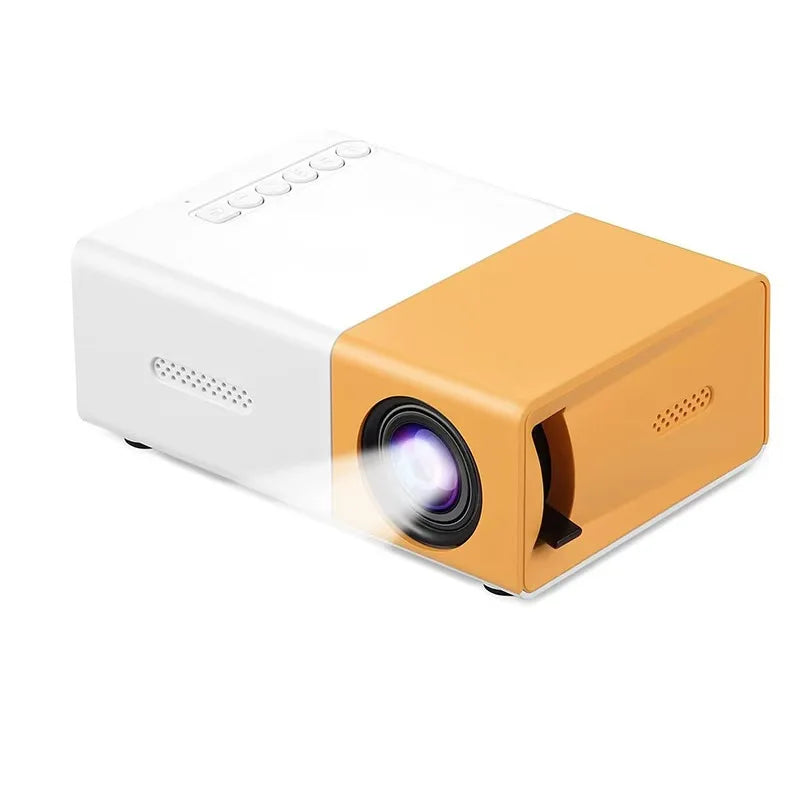 Mini Portable Projector Orange HD LCD Home Cinema Projector with Built-in Speaker HDMI and Remote Control