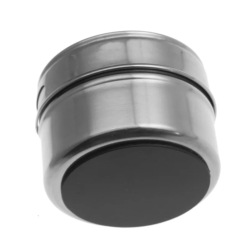 1 Piece Magnetic Spice Storage Jar Stainless Steel Seasoning Container with Spice Label
