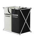 Double Grid Foldable X-Frame Laundry Hamper Clothes Sorter Basket with Handles