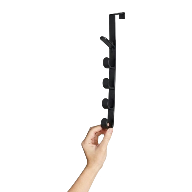 Behind Door Hook Hanger Over Door Storage Rack Coat Holder Black