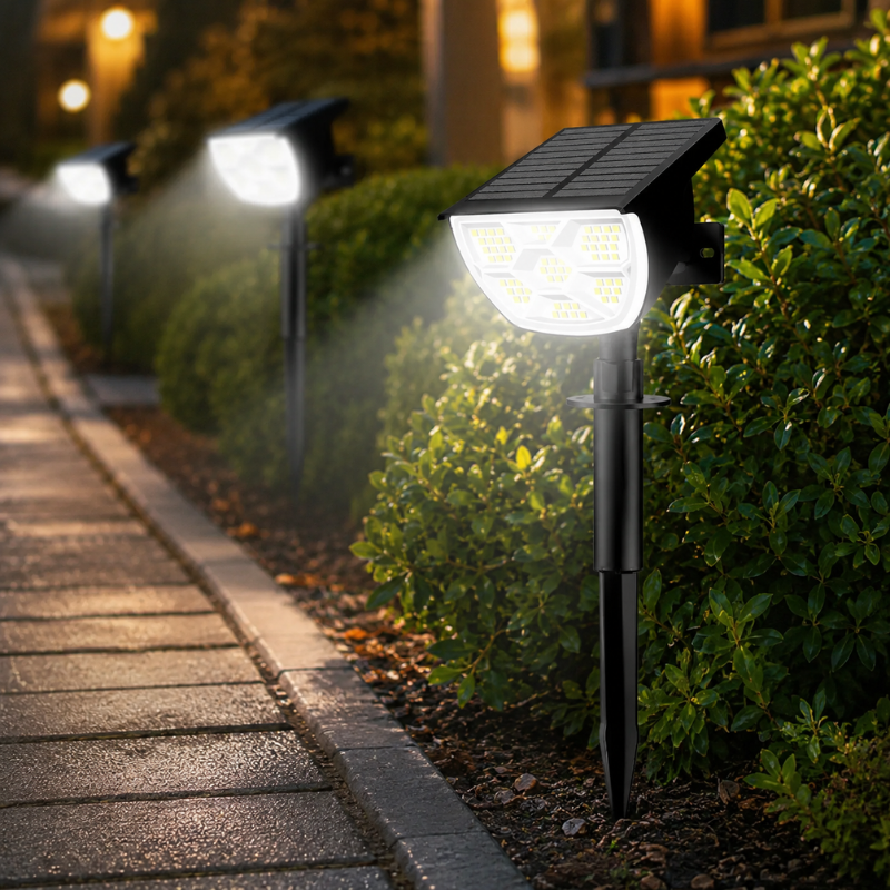 68LED White Light Solar Powered Garden Pathway Light Waterproof Outdoor Landscape Lamp