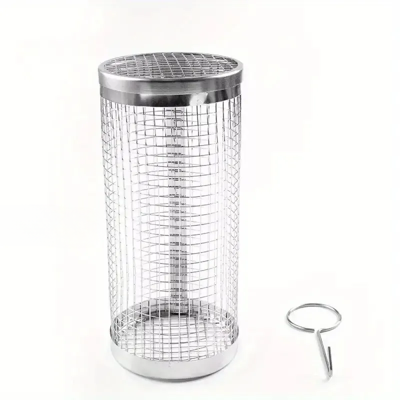 20cm Stainless Steel BBQ Grill Cage for Outdoor Camping Grilling