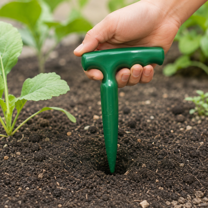 Handheld Garden Hole Puncher Seed Planting Dibber with Measurement Scale Lightweight Soil Hole Maker Tool