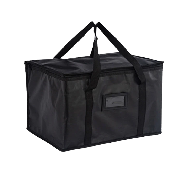 70L Insulated Food Delivery Bag Portable Thermal Cooler Carrier with Zipper Black