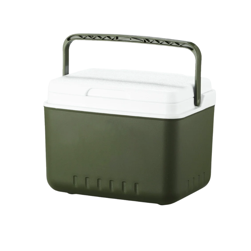 6L Portable Cooler Box Army Green Camping Ice Bucket with Handle