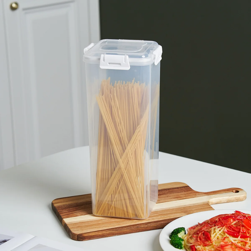 Clear Airtight Bread Loaf Storage Container Tall Bread Saver Box White without Drawer