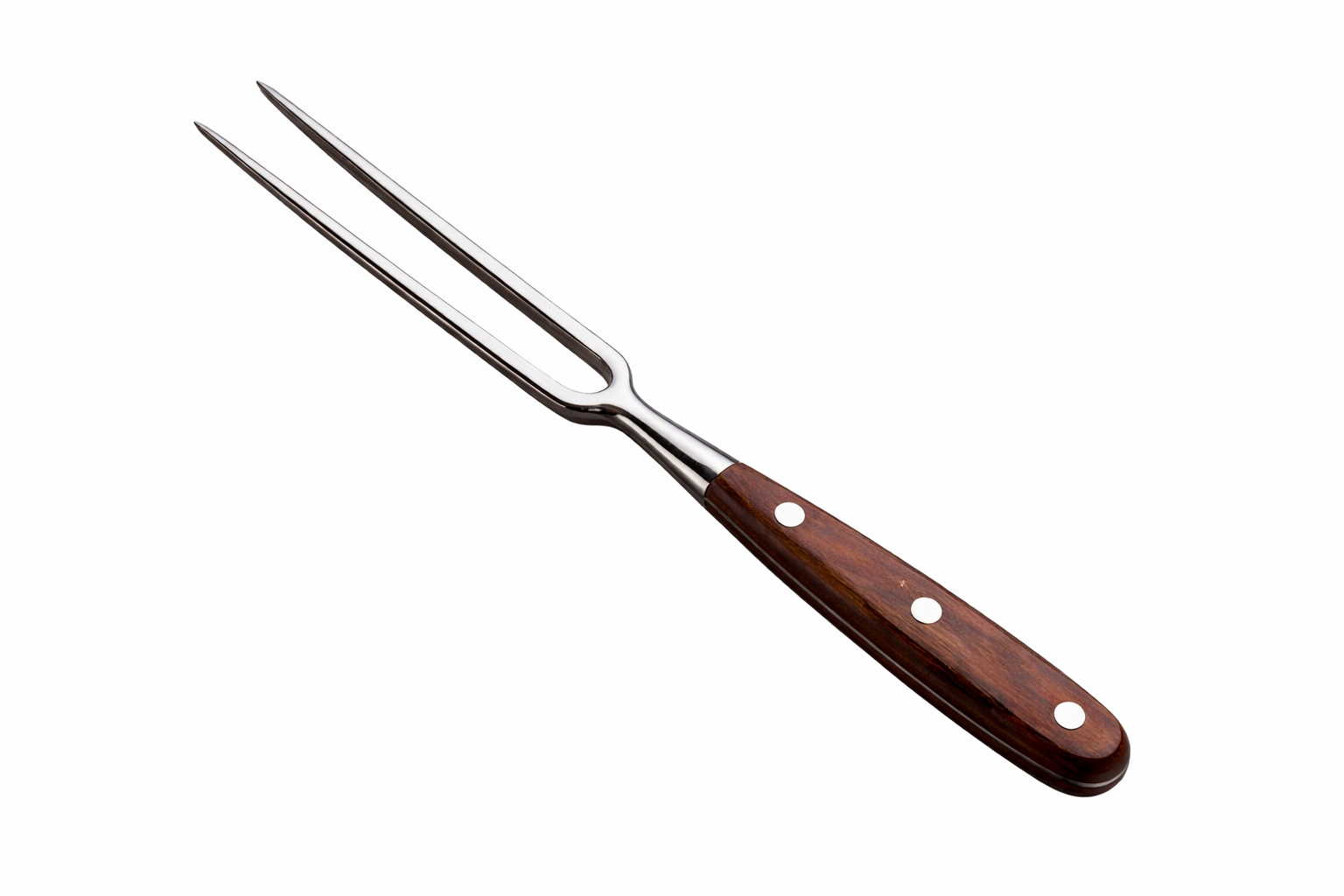 Stainless Steel BBQ Fork with Wooden Handle Portable Grill Cooking Tool